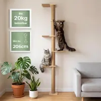Dripio Wand-Kratzbaum, höhenverstellbar bis 206 cm, Naturholz