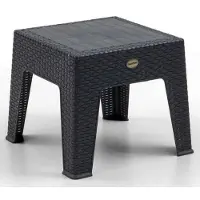 AEA Geflochtener Couchtisch Kunststoff Schwarz Braun Terrasse Garten