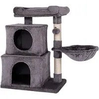 Dripio Kratzbaum für Katzen, 70 cm, Sisal & Plüsch, dunkelgrau