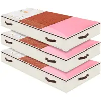 Merkloos Unterbettaufbewahrung Aufbewahrungsbox Set - 97 x 50 x 14 cm - Oxford-Gewebe - 3 Stück