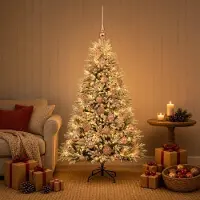 Syfax Künstlicher Weihnachtsbaum mit Kugel 150 cm 150 LEDs