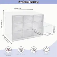 Merkloos Mini-Schubladenbox Aufbewahrungsbox Organizer - 9 Schubladen - 18 x 12 x 10 cm - Weiß - Kunststoff