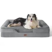 Merkloos Orthopädisches Hundebett waschbar Hundekorb - 106 x 80 cm - Grau - XL