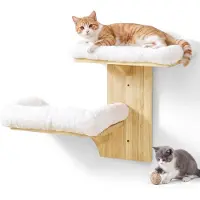 Dripio Katzenkletterwand 40,6 cm, 2 Ebenen, Massivholz, Plüsch