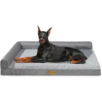 Merkloos Orthopädisches Hundebett Hundekorb Hundekissen - 142 x 102 cm - Grau - Waschbar - Für sehr große Hunde bis 64 kg