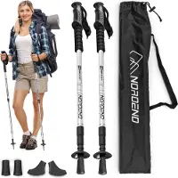 Hop-Sport Trekkingstöcke HS-0135TP Nordic Walking Wanderstöcke Set Anti Schock Teleskop - Silber