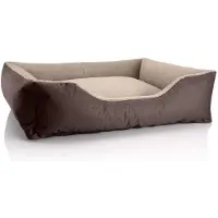Merkloos Hundebett quadratisch Hundekissen mit abnehmbarem Bezug - Waschbar - XL - Beige braun