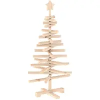 Syfax Holz Weihnachtsbaum KOTKA 90 cm Massives Kiefernholz Natürlich