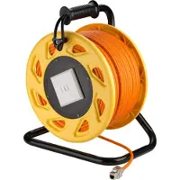 Goobay Mobile RJ45 Netzwerk Kabeltrommel, hochwertig geschirmtes halogenfreies CAT 7A S/FTP (1000MHz) Installationskabel auf robuster Kabeltrommel