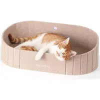 Merkloos Kratzbaum Kratzmöbel Katzenmöbel - 61 cm - Kamelfarben - Halbgeschlossen - Vier-in-eins Design