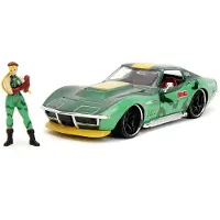 Jada Toys Street Fighter Cammy White Figur 7 cm & 1969 Chevrolet Corvette 20 cm