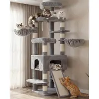 Merkloos Kratzbaum Katzenkratzbaum Kratzmöbel - Hellgrau - Modell HCT063W