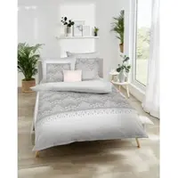 Kaeppel Bettwäsche "Venice", grau, B/L: 155cm x 220cm, 1 Stk., 1 Stk., Mako-Satin, B/L: 80cm x 80cm, 2 Stk., Mako-Satin, Obermaterial: 100% Baumwolle, Bettwäsche, Bettwäsche
