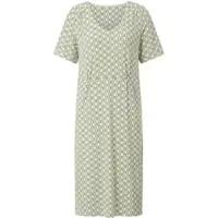 Inspirationen Sommerkleid WITT "Jersey-Kleid Jerseykleid in Schlupfform, bedruckt", Damen, Gr. 40, N-Gr, grün (pistazie, khaki, bedruckt), Modisch, V-Ausschnitt, Kleider Sommerkleid