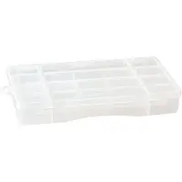 Merkloos Sortierbox Aufbewahrungsbox Organizer - 16 Fächer - Transparent - 300 x 199 x 46 mm - Mit Klappdeckel