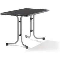 Merkloos Klapptisch Balkontisch Beistelltisch - 115 x 70 cm - Stahlrohrgestell - Graphit - Montagefrei