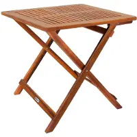 Merkloos Gartentisch Akazienholz Klapptisch - Massiv - Naturbraun - 70 x 70 cm - Belastbar bis 80 kg