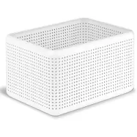 Merkloos Aufbewahrungsbox Dekobox Stauraumbox - 13 L - Kunststoff (PP) - Weiß - 32,6 x 23,8 x 18,8 cm