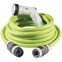 Merkloos Ausziehbarer Gartenschlauch Wasserschlauch - Kompakt und leicht - 25 m - Mehrstrahl-Brause - Kalkfarben