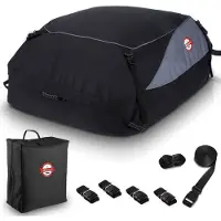 Merkloos Dachbox Dachtasche Dachgepäckträgertasche - Faltbar - Wasserdicht - 407 Liter - Schwarz