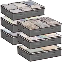 Merkloos Faltbarer Aufbewahrungsbeutel Unterbettbox Aufbewahrungsbox - 40 l - Mit Sichtfenster - 60 x 45 x 15 cm - 2 Stück