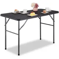 Merkloos Klapptisch Gartentisch Balkontisch - 118 x 60 x 74 cm - Holzoptik - Schwarz