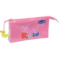 OEM Kinder-Etui, 3 Reißverschlüsse, Polyester, 22x3x12 cm, Multicolor