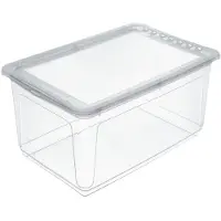 Merkloos Aufbewahrungsbox Klarsichtbox Aufbewahrungskiste - 43 Liter - 59 x 39 x 27 cm - Transparent - Mit Luftkontrollsystem