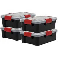 Merkloos Aufbewahrungsbox luftdicht Vorratsbox - Mit Deckel und Klammern - 10 Liter - 4er Set - Schwarz