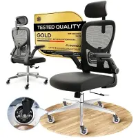 Merkloos Bürostuhl Ergonomischer Schreibtischstuhl - Belastbar bis 150 kg - 135° Neigefunktion - Schwarz - Für Homeoffice und Gaming