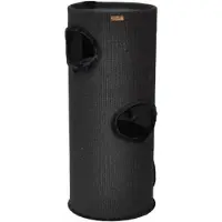 Merkloos Katzenspielturm Kratzbaum Spieltunnel - 100 cm hoch - Ø 37 cm - Schwarz - Mit Spielball