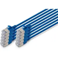 Digitus CAT 6A F-FTP Slim Patchkabel, 1 m, Blau, 10 Stück, 1 m, Cat6a, F/FTP (FFTP), RJ-45, RJ-45, Blau