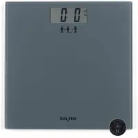 Salter Personenwaage mit Tara-Funktion, Badezimmerwaage mit LCD-Display, Ideal für Babywaage, Einfaches Ablesen, Präzise Messungen, Körpergewicht, Gesundheitswaage, Für die Familie, Max.180 kg Grau