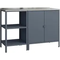 Casa.pro Outdoorset 'Bolognano' Standregal und Schrank Stahl Dunkelgrau, matt