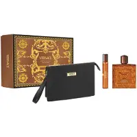 Versace Duftset Herren Eros Najim, Parfum 100 ml, Eau de Toilette 10 ml, schwarze Tasche