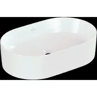 Villeroy & Boch Collaro Aufsatzwaschbecken, oval, ohne Hahnloch, ohne Überlauf, 560x360mm, 4A1956R1, Farbe: Weiß CeramicPlus