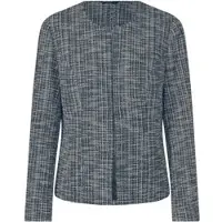 Witt Blusenblazer "Bouclé-Blazer Bouclé-Blazer mit Effektgarn", Damen, Gr. 36, schwarz-weiß (marine, meliert), Bouclé, , Elegant, Rundhals, Blazer Blusenblazer