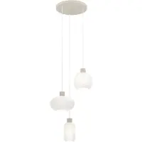 Eglo Hängeleuchte Dasmina, 3-flammig, weiß/sand, Glas, E27