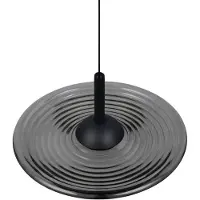 TRIO LED-Hängelampe Sirena, schwarz/rauchgrau, Ø 20 cm, Glas, CCT