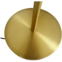 LINDBY Stehlampe Aovan, bronzefarben, Ablage, USB-Anschluss