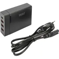 Digitus 4-Port Universal USB-Ladeadapter, USB Typ-C, Drinnen, AC, 20 V, 1,2 m, Schwarz