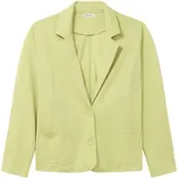 Sheego Sweatblazer "Sweatblazer Sweatblazer im figurbetonten Schnitt", Damen, Gr. 46, pistazie, Sweatware, , Modisch, Blazer Sweatblazer