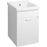 Aqualine Ausgussbecken Unterschrank 43x70x49,6cm, Weiß