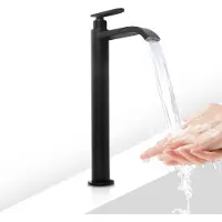 Merkloos Solidchoice – Edelstahl-Armatur – Schwarze Küchenarmatur – Einhebel-Waschtischarmatur für das Badezimmer – Für den Heimgebrauch in der Küche – s Küchenaccessoire – Ver...