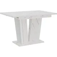 Masseno Ausziehbar Esstisch SAMAR 120 cm - 160 cm x 80 cm Rechteckig Tisch für Wohnzimmer, Küche, Weiß