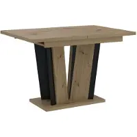Masseno Ausziehbar Esstisch SAMAR 120 cm - 160 cm x 80 cm Rechteckig Tisch für Wohnzimmer, Küche, Eiche Artisan