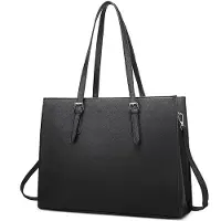 Merkloos Solidchoice – Große Laptop-Handtasche für Damen, 15,6 Zoll, mit mehreren Fächern