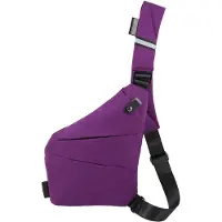 Unyqoos Antidiebstahl Schulter- & Brusttasche für Damen und Herren, kompakt, Polyester mit SBS-Reißverschlüssen, verstellbarer Gurt 14"–50", 12,2 x 19,1 x 17 x 27,2 cm