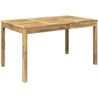 Syfax Gartentisch Weiß gewaschen 141 x 80,5 x 75 cm Massivholz Akazie