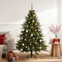 Syfax Künstlicher Weihnachtsbaum mit Weihnachtskugel 150 cm 150 LEDs